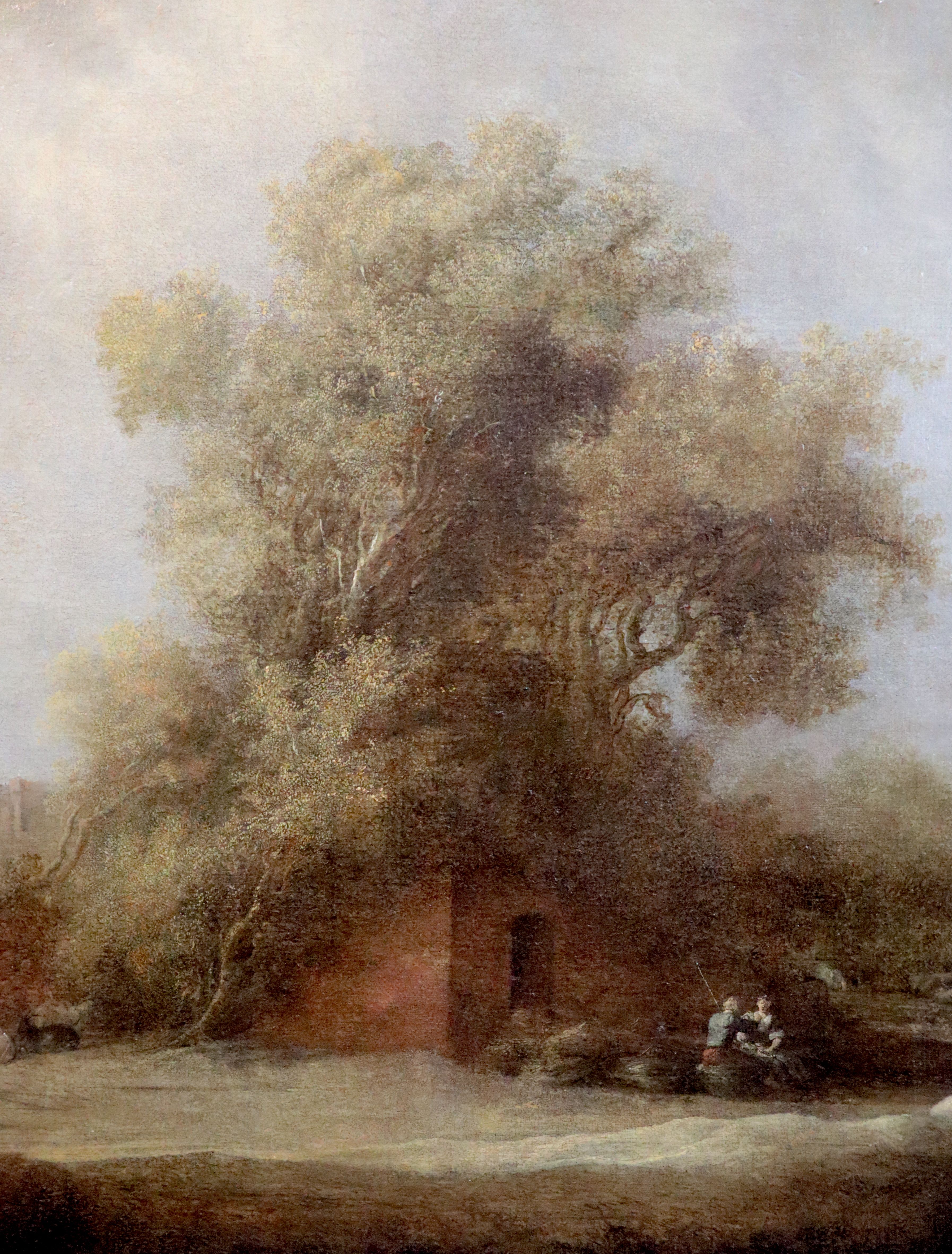 Circle of Saloman van Ruysdael (Dutch 1602-1670) Figures seated beneath a walnut tree 26 x 20in.